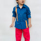 Casual style cotton shirts and pents full sleeves dress for girls and boys