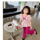kids clothing brands in pakistan bowknot ruffles top + fashion bell-bottoms dress for girls