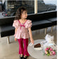 kids clothing brands in pakistan bowknot ruffles top + fashion bell-bottoms dress for girls