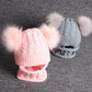 Kids caps online baby cap with scarf double pom pom set fur warm for boys and girls
