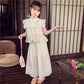 Western Dress sleeveless top+wide leg pant loose dress for girls