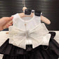 Western Dress big bow vest sleeveless top with skirt 2 piece dress for girls