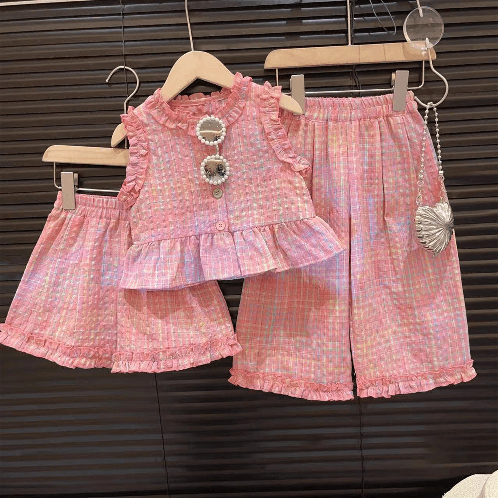 Girls clothes Pakistan breasted cardigan top with pant 2 pcs dress for girls