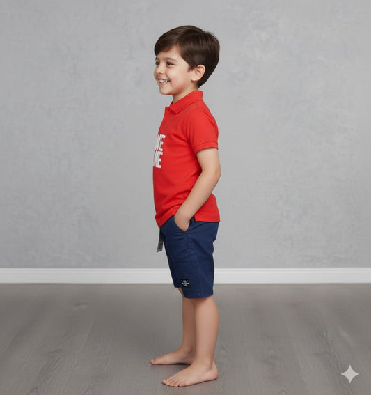 5041 Casual Style Written Awesome In Shirt With Jeans Style Short For Boys & Girls