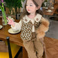 Kids wear top+bloomars flower style vest+pant three piece dress for girls