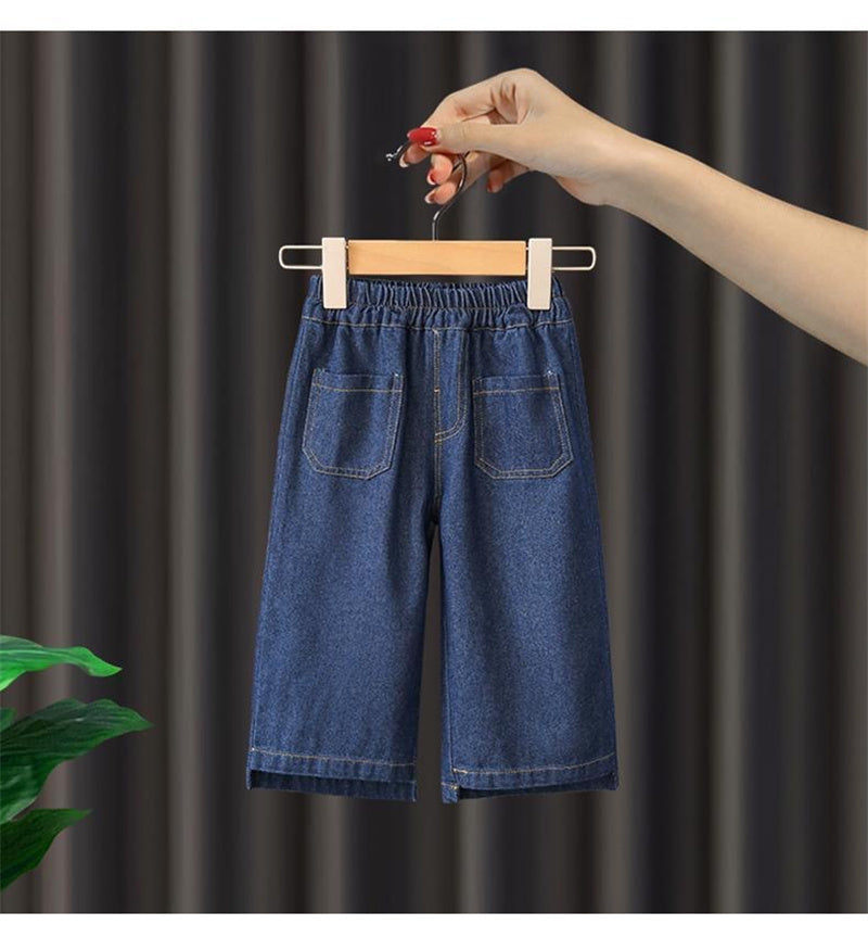 Girls clothing jeans vest+pant and shirt three piece dress for girls