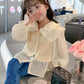 Girl set fake two-piece vest shirt+jeans dress for girls