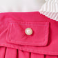 Kids fashion flower decorated lapel top + pleated skirt two-piece dress for girls