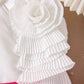 Kids fashion flower decorated lapel top + pleated skirt two-piece dress for girls