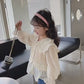 Girl set fake two-piece vest shirt+jeans dress for girls