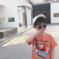 Boys clothes Pakistan cartoon print t-shirt + denim short dress for boys